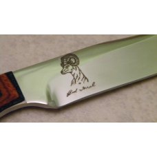 Custom Wood Fixed Blade Knife with Leather Sheath by Bud Terral Custom Wood Fixed Blade Knife with Leather Sheath by Bud Terral