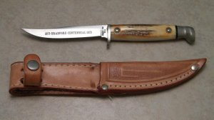 Case XX USA 1 Dot (1979) Bradford Centennial Stag M5F SSP Fixed Blade Sheath Knife