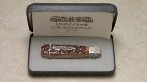 Robt Klaas Kissing Crane Solingen Germany Bone 150th Anniversary Barlow Knife c.1984 in Box