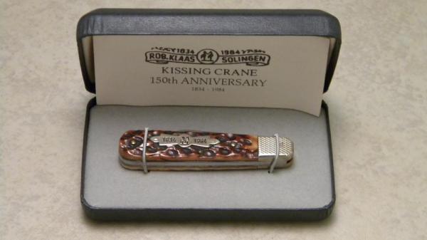 Robt Klaas Kissing Crane Solingen Germany Bone 150th Anniversary Barlow Knife c.1984 in Box Robt Klaas Kissing Crane Solingen Germany Bone 150th Anniversary Barlow Knife c.1984 in Box