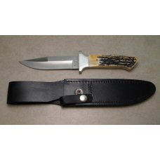 Bear MGC USA Bone Stag 503 Midsize Bowie Fixed Blade Sheath Knife in Box