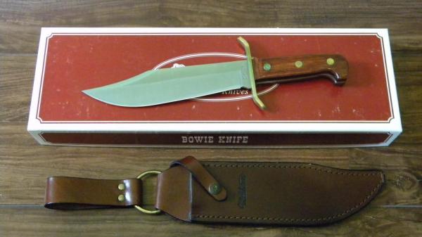 Western USA Wood W47 Bowie Fixed Blade Sheath Knife in Box Western USA Wood W47 Bowie Fixed Blade Sheath Knife in Box
