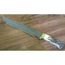 Bear MGC USA Stag Damascus 502D Bowie Fixed Blade Sheath Knife in Box