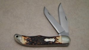 Schrade + USA 227UH Uncle Henry Staglon Folding Hunter Knife