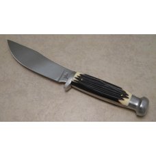 Queen #98 Made in USA Imitation Winterbottom Bone Hunting Fixed Blade Sheath Knife c.1980's