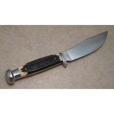 Queen #98 Made in USA Imitation Winterbottom Bone Hunting Fixed Blade Sheath Knife c.1980's