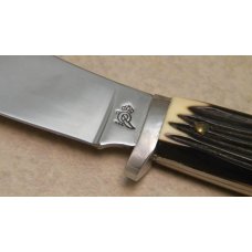 Queen #98 Made in USA Imitation Winterbottom Bone Hunting Fixed Blade Sheath Knife c.1980's