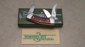 Schrade + USA C628 Wood 3rd Generation Stockman Knife in Box