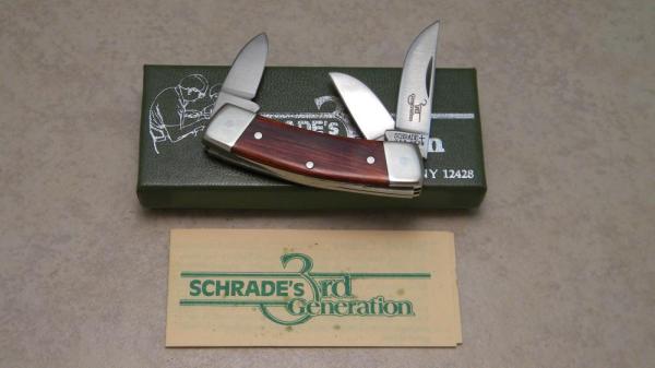 Schrade + USA C628 Wood 3rd Generation Stockman Knife in Box Schrade + USA C628 Wood 3rd Generation Stockman Knife in Box