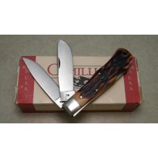 Camillus NY USA #716S Imitation Stag Double Lockback Knife in Box Camillus NY USA #716S Imitation Stag Double Lockback Knife in Box