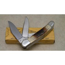 Parker & Son Surgical Steel Japan Sandbar Stag M-1515 Eagle Brand Copperhead Knife in Box Parker & Son Surgical Steel Japan Sandbar Stag M-1515 Eagle Brand Copperhead Knife in Box