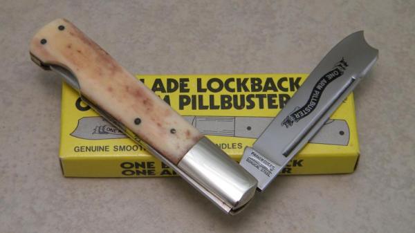 Parker Cut Co Surgical Steel Japan Bone Eagle Brand One Arm Pillbuster Lockback Knife in Box Parker Cut Co Surgical Steel Japan Bone Eagle Brand One Arm Pillbuster Lockback Knife in Box