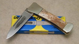 Parker Cut Co Surgical Steel Japan Bone Eagle Brand Desparado Lockback Knife in Box