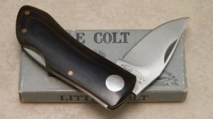 Parker Brothers Surgical Steel Japan Micarta Eagle Brand Little Colt Lockback Knife in Box