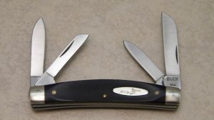 Buck USA Model 322 Black Congress Knife c.1995 SFO for Smoky Mountain Knife Works Made by Camillus