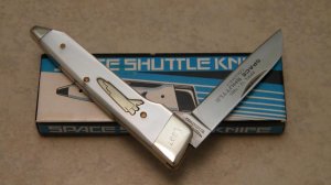 Parker Cut Co Surgical Steel Japan Imitation Pearl Space Shuttle Columbia April 12 1981 Knife in Box