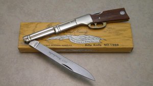 Parker Cut Co Surgical Steel Japan Wood 1873 Winchester Rifle Knife in Box
