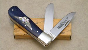 Parker Cut Co Surgical Steel Japan Bone Barlow Knife with Pearl Shield Inlay in Box