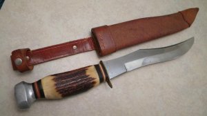 C. Jul Herbertz Solingen Stag Fixed Blade Sheath Knife