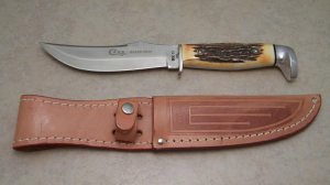 Case XX USA 1976 Stag 523-5 SSP Razor Edge Fixed Blade Sheath Knife