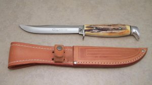 Case XX USA 1976 Stag 516-5 SSP Razor Edge Fixed Blade Sheath Knife
