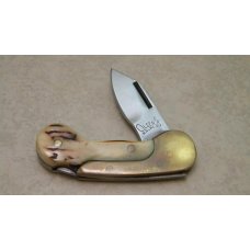 Olsen OK H.C.,MI. 511 Stag & Brass Folding Lockback Knife and Pouch Olsen OK H.C.,MI. 511 Stag & Brass Folding Lockback Knife and Pouch