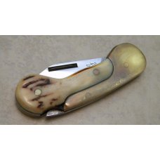 Olsen OK H.C.,MI. 511 Stag & Brass Folding Lockback Knife and Pouch Olsen OK H.C.,MI. 511 Stag & Brass Folding Lockback Knife and Pouch