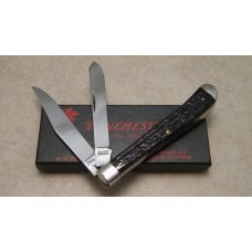 Winchester Trademark USA 1987 Bone 2904 Slimline Trapper Farmers Jack Knife in Box Winchester Trademark USA 1987 Bone 2904 Slimline Trapper Farmers Jack Knife in Box