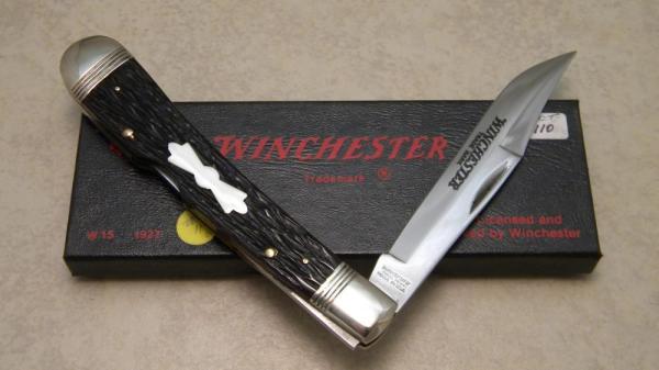 Winchester Trademark USA 1988 Bone 1927 Banana Lockback Knife in Box Winchester Trademark USA 1988 Bone 1927 Banana Lockback Knife in Box