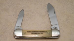 Case XX USA 4 Dot (1996) W.R. Case & Sons Cutlery Co. Celebration Bone 62131 SS Canoe Knife