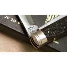 John Primble India Steel Works 1989 Bone 5137 Trapper Knife in Box
