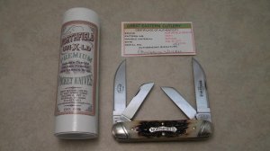 Great Eastern Cutlery Northfield UN-X-LD 2011 Burnt Stag 530411 Large 4 Blade Knife in Tube