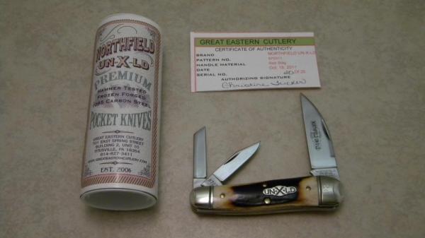 Great Eastern Cutlery Northfield UN-X-LD 2011 Red Stag 570311 Wharncliffe Whittler Knife in Tube