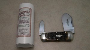 Great Eastern Cutlery Northfield UN-X-LD 2011 Walnut Stain Jig Bone 462211 Whaler Knife in Tube