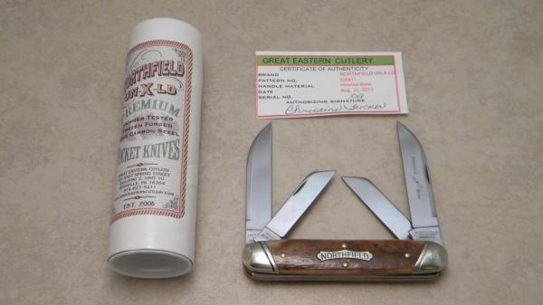Great Eastern Cutlery Northfield UN-X-LD 2011 Primitive Bone 530411 Large 4 Blade Knife in Tube Great Eastern Cutlery Northfield UN-X-LD 2011 Primitive Bone 530411 Large 4 Blade Knife in Tube