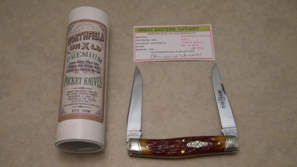Great Eastern Cutlery Northfield UN-X-LD 2013 Chestnut Jig Bone 818213 Muskrat Knife in Tube Great Eastern Cutlery Northfield UN-X-LD 2013 Chestnut Jig Bone 818213 Muskrat Knife in Tube