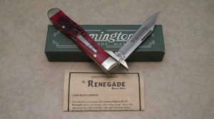 Remington USA 2007 Bone R1373 Bullet Swing Guard Lockback Knife in Box