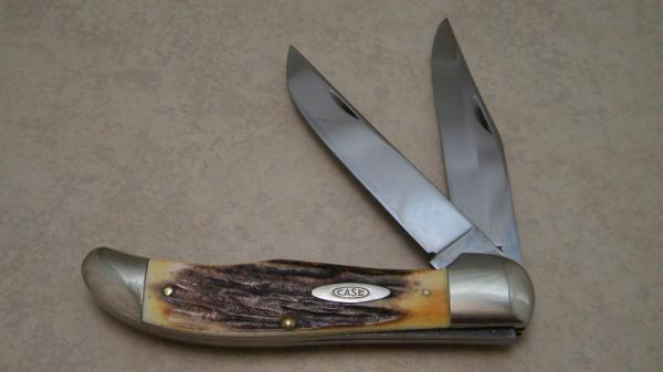 Case XX USA Stag 5265 SAB Folding Hunter Knife XX Frame Not Drilled c.1965 Case XX USA Stag 5265 SAB Folding Hunter Knife XX Frame Not Drilled c.1965