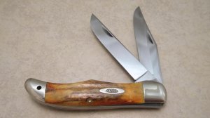 Case XX USA 1965-69 Stag 5265 SAB Folding Hunter Knife Drilled