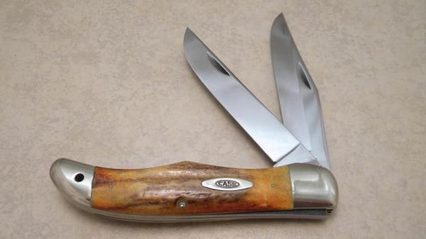Case XX USA 1965-69 Stag 5265 SAB Folding Hunter Knife Drilled Case XX USA 1965-69 Stag 5265 SAB Folding Hunter Knife Drilled