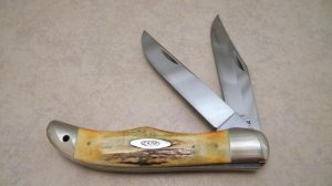 Case XX USA 10 Dot (1970) Stag 5265 SAB Folding Hunter Knife Drilled