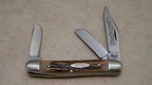 Case XX Stainless USA 3 Dot (1977) Stag 5347 HP SSP Blue Scroll Stockman Knife