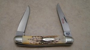 Case XX Stainless USA 2 Dot (1978) Stag Red Etch Muskrat Knife