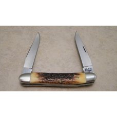 Case XX Stainless USA 2 Dot (1978) Stag Red Etch Muskrat Knife Case XX Stainless USA 2 Dot (1978) Stag Red Etch Muskrat Knife