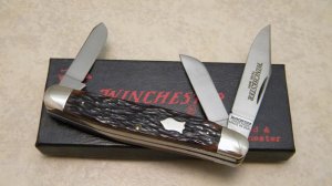 Winchester Trademark USA 1987 Bone 3964 Stockman Knife in Box