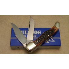 Bulldog Brand Hammer Forged Solingen Germany Bone Bull of the Woods Folding Hunter Knife in Box Bulldog Brand Hammer Forged Solingen Germany Bone Bull of the Woods Folding Hunter Knife in Box