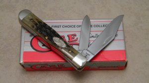 Case XX SS USA 3 Dot (1987) Green Bone G6225 1/2 Coke Bottle Knife in Box