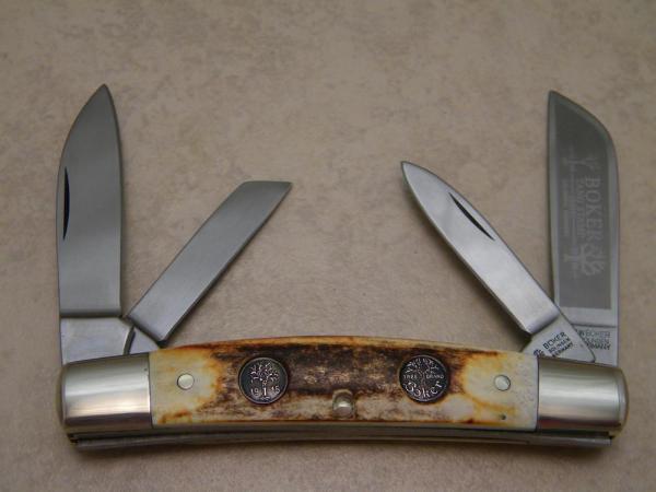 Boker Solingen Germany Tang Stamp Series 1848-2005 Stag Congress Knife Boker Solingen Germany Tang Stamp Series 1848-2005 Stag Congress Knife
