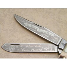 Hen & Rooster Bertram Cutlery Solingen Germany 312-DS/CH Stag Blue Tick Coon Hound Trapper Knife Hen & Rooster Bertram Cutlery Solingen Germany 312-DS/CH Stag Blue Tick Coon Hound Trapper Knife