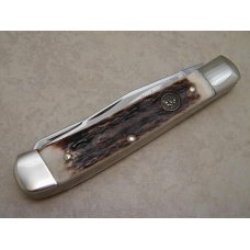 Hen & Rooster Bertram Cutlery Solingen Germany 312-DS/CH Stag Blue Tick Coon Hound Trapper Knife Hen & Rooster Bertram Cutlery Solingen Germany 312-DS/CH Stag Blue Tick Coon Hound Trapper Knife